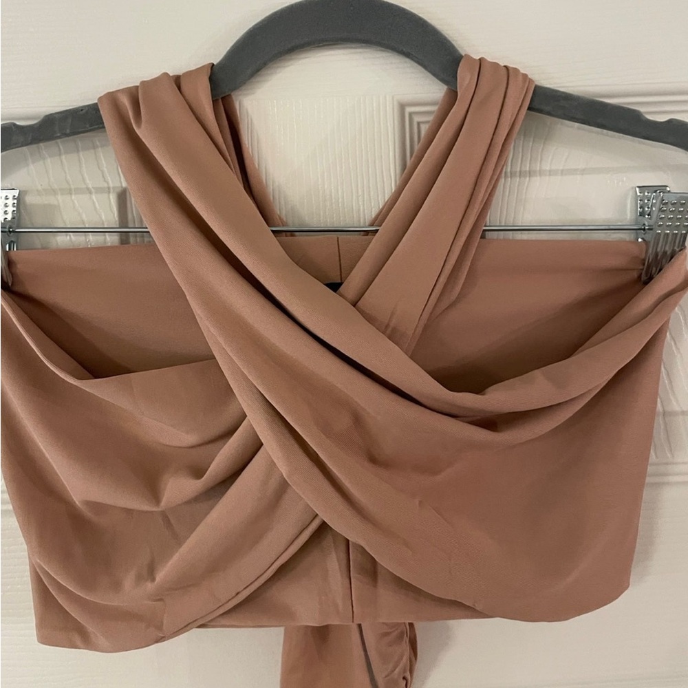 New SHEIN Beige Multi-Way Wrap Top - Small